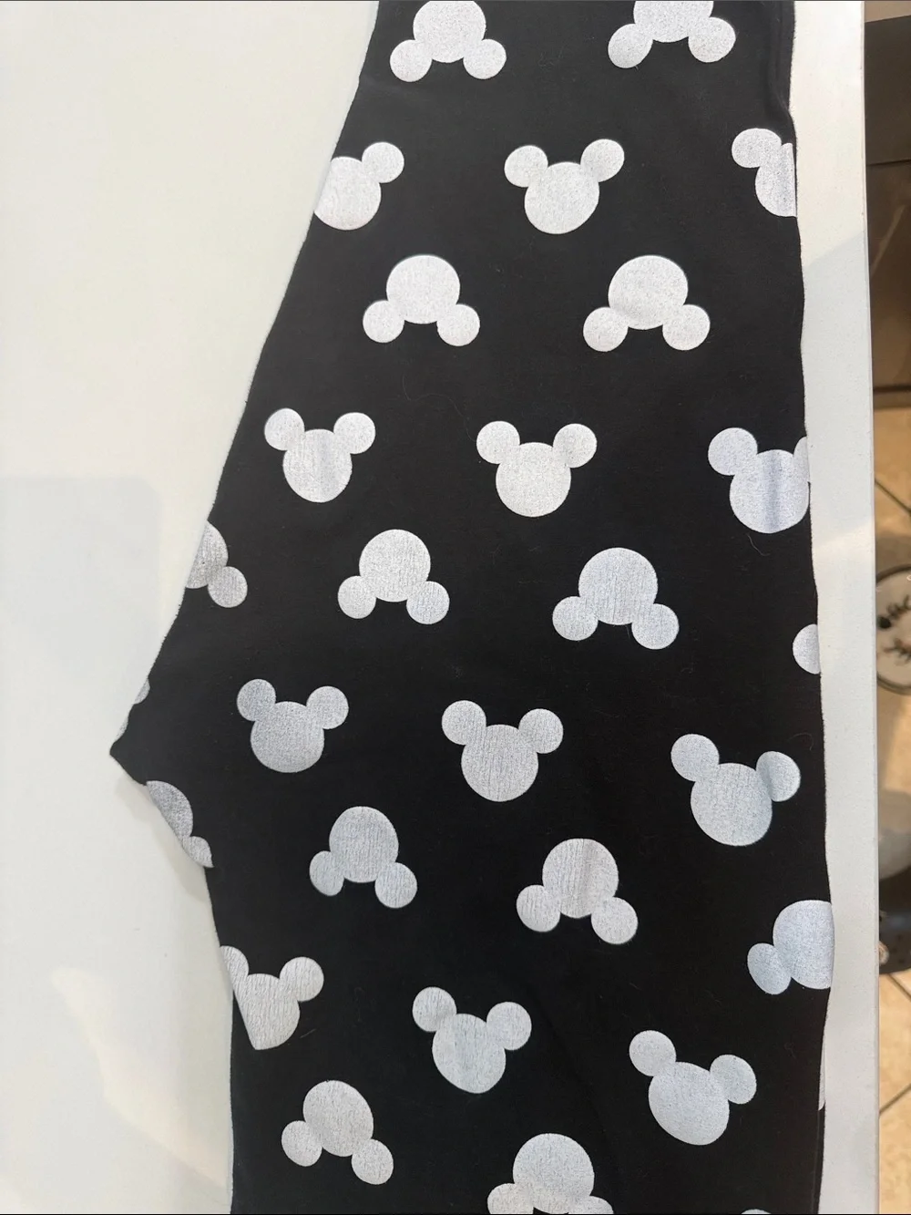 Disney Black Leggings with White Character Print